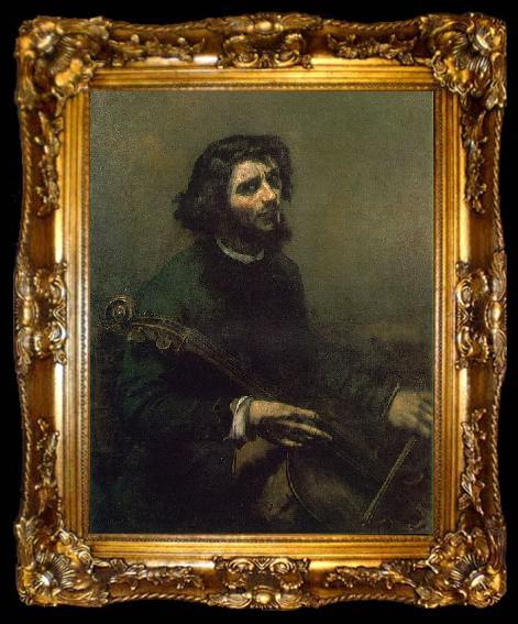 framed  Gustave Courbet The Cellist, ta009-2